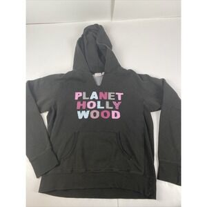 Vintage Planet Hollywood Women's Hoodie Size Large Embroidered Logo Sweatshirt
